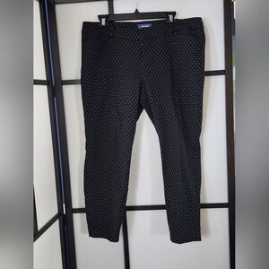 Old Navy Black Polka Dot Pixie Pants, Sz 16